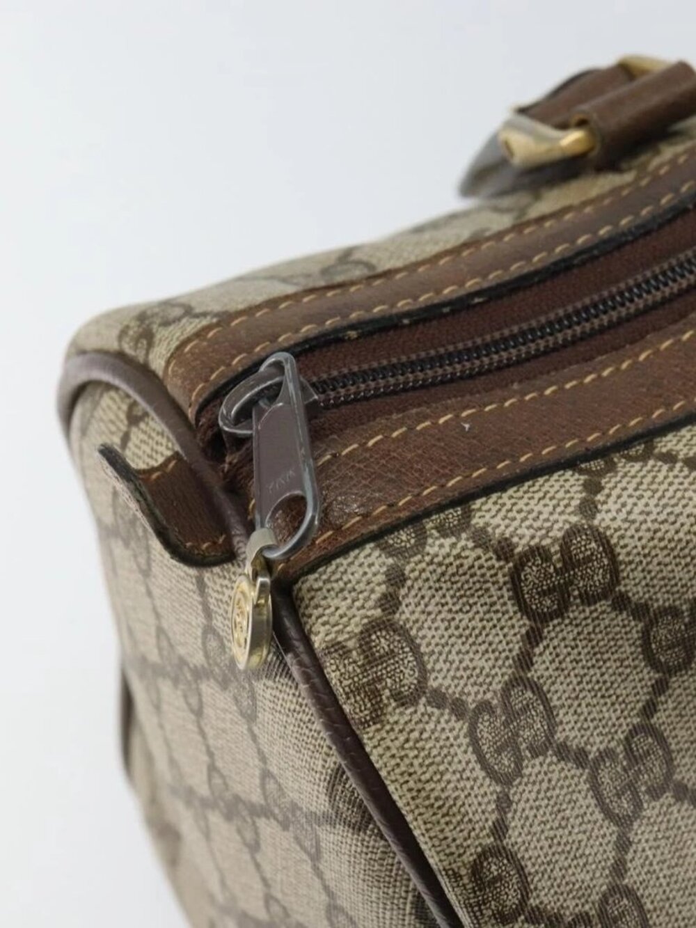 GUCCI GG Supreme Web Sherry Line Hand Bag PVC Beige Gold 24 012 3842 Auth 161028 - Picture 10 of 16